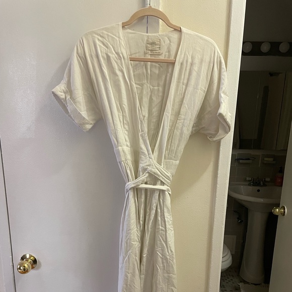 Urban Outfitters | Dresses | Urban Outfitters Linen Wrap Dress White Size  Xs | Poshmark